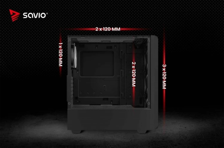 Savio Obudowa komputerowa NOCTIS GLASS RGB X1