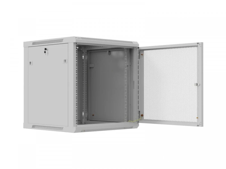 Lanberg Szafa instalacyjna rack wisząca 12U 600x600 szara drzwi perforowane (flat pack)