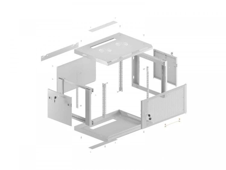 Lanberg Szafa instalacyjna rack wisząca 19 cali 6U 600x600 szara drzwi perforowane (flat pack)