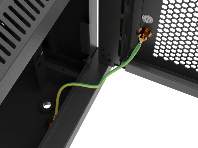 Lanberg Szafa instalacyjna rack wisząca 19 cali 9U 600x600 czarna drzwi     perforownae ( flat pack)