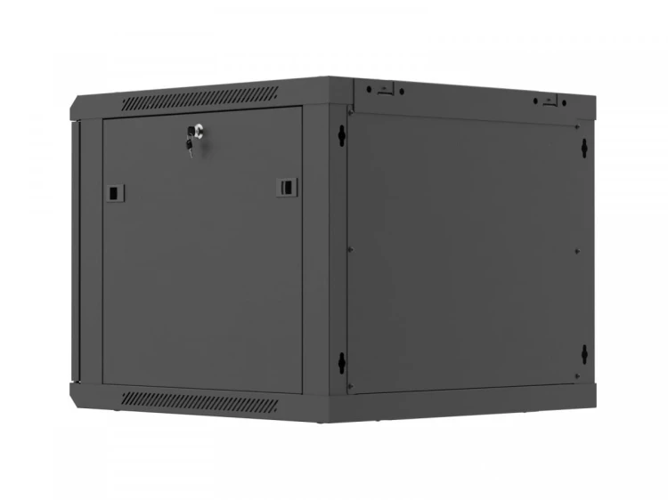 Lanberg Szafa instalacyjna rack wisząca 19 cali 9U 600x600 czarna drzwi     perforownae ( flat pack)