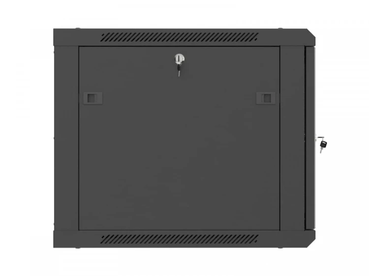 Lanberg Szafa instalacyjna rack wisząca 19 cali 9U 600x600 czarna drzwi     perforownae ( flat pack)
