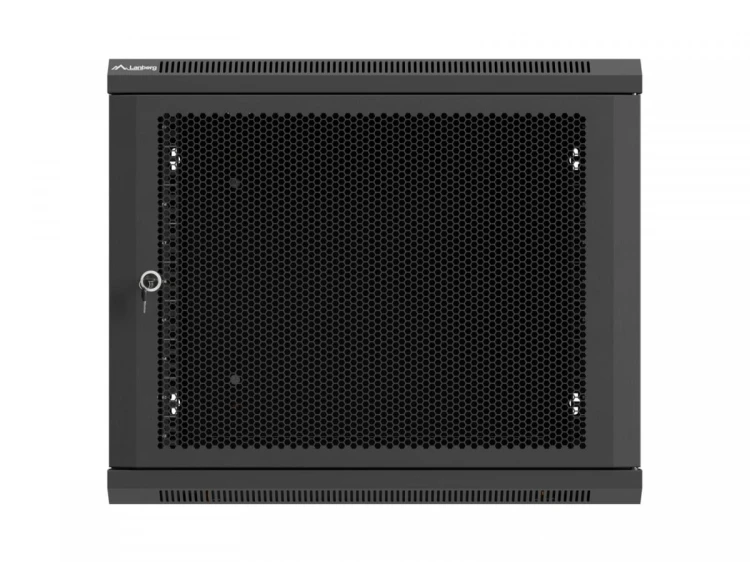 Lanberg Szafa instalacyjna rack wisząca 19 cali 9U 600x600 czarna drzwi     perforownae ( flat pack)