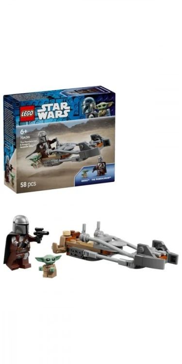 LEGO Klocki Star Wars 75436 Śmigacz Mandalorianina i Grogu