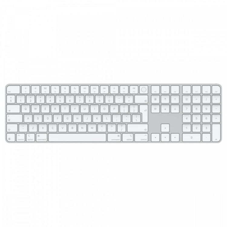 Apple Klawiatura Magic Keyboard z Touch ID i polem numerycznym dla modeli Maca z czipem Apple - angielski (międzynarodowy) - białe klawisze