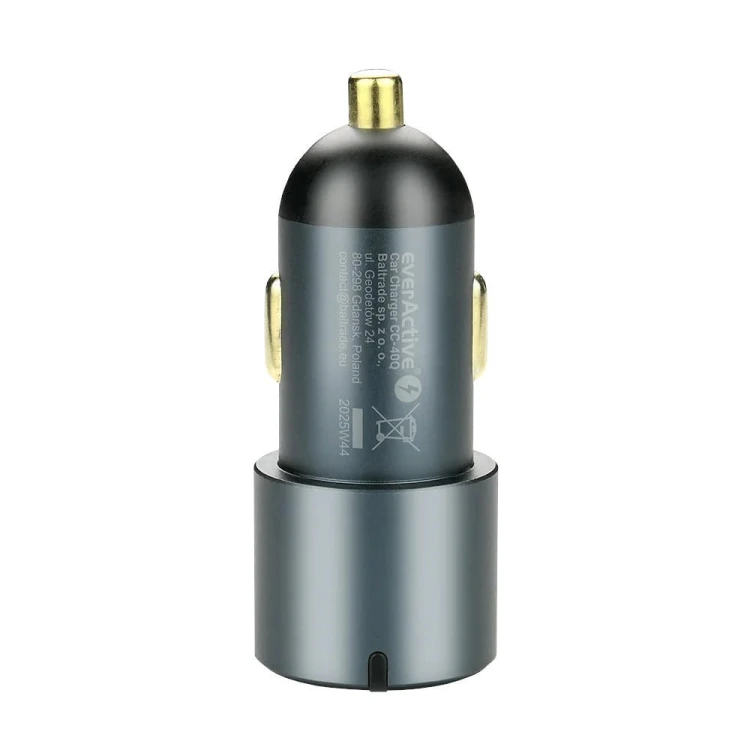 everActive Ładowarka samochodowa CC-40Q QC3.0 60W 1X USB 2X USB-C PD czarna
