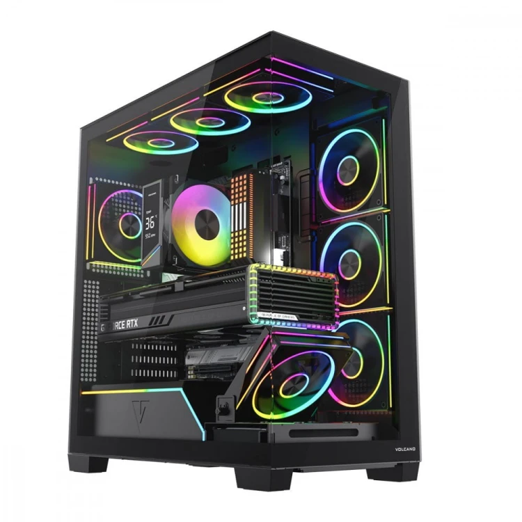 MODECOM Obudowa PC VOLCANO STELLAR PLUS ARGB MIDI 8F Czarna