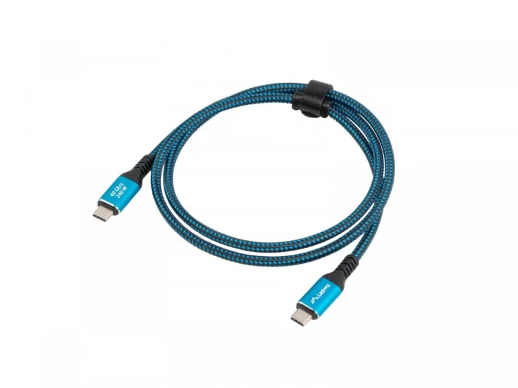 Lanberg Kabel USB-C M/M USB4 0,5m 240W 8K 60HZ czarno-niebieski