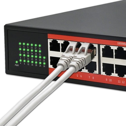 Qoltec Przełącznik sieciowy SWITCH Gigabit Ethernet PoE | 24x RJ45 | 2x SFP | 1000 Mb/s