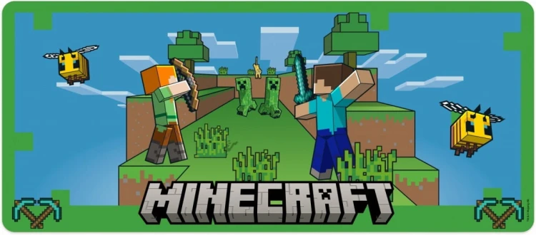 Kids Euroswan Mata podkładka pod myszkę 80x35cm Minecraft