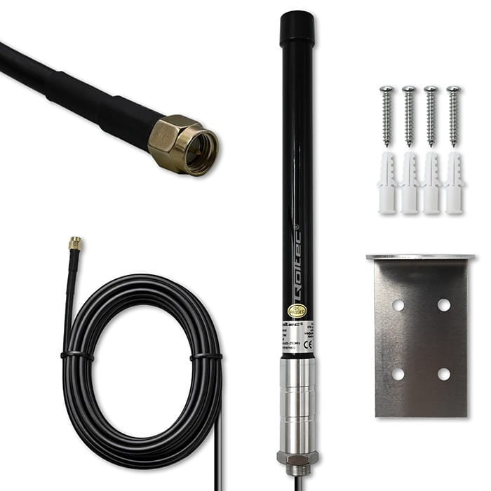 Qoltec Antena 4G LTE | 15dBi | dookólna | zewnętrzna | SMA | włókno szklane