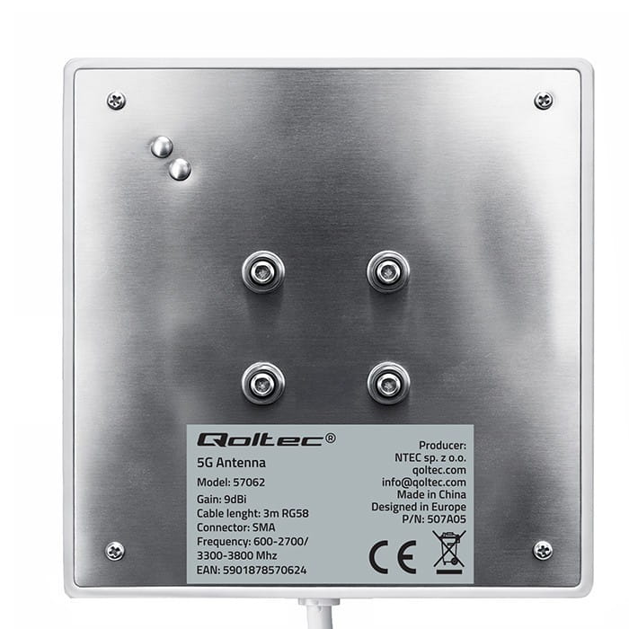 Qoltec Antena 4G 5G LTE | 9dBi | kierunkowa | zewnętrzna | SMA |        wodoodporna | 3m