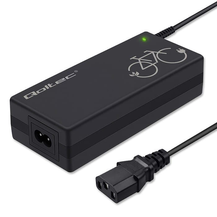 Qoltec Ładowarka do roweru elektrycznego 36V | 42V | 2A | C14-IEC-3Pin + kabel zasilający