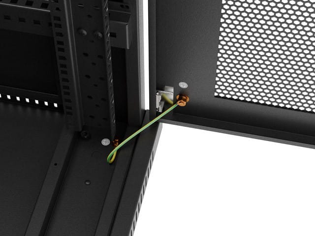 Lanberg Szafa instalacyjna rack stojąca 19 cali 15U 600x600 drzwi perforowane czarna (Flat pack)