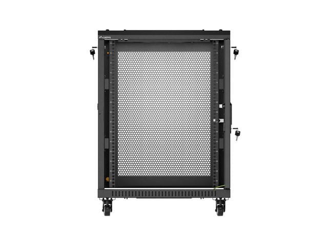 Lanberg Szafa instalacyjna rack stojąca 19 cali 15U 600x600 drzwi perforowane czarna (Flat pack)