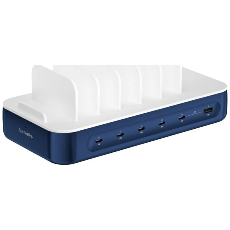 4smarts Stacja ładujaca Team 100W zestaw kabli 5xUSB-C + 1xUSB-A ładowanie do 9 urządzeń jednocześnie Granatowa