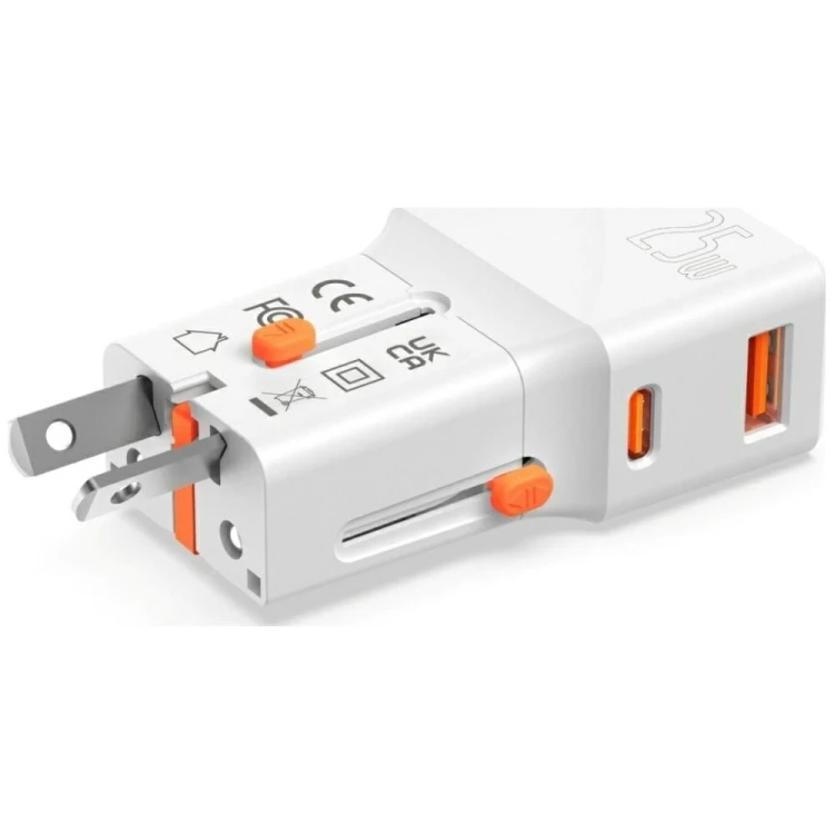 4smarts Ładowarka podróżna World Travel 25W USB-C + USB-A Biała