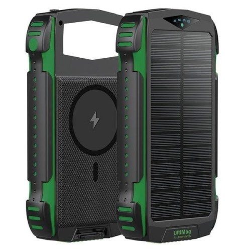 4smarts Powerbank Solarny 20000mAh TitanPack Rugged UltiMag Zielony