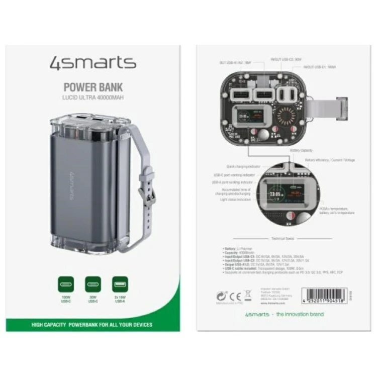 4smarts Powerbank Lucid Ultra 40000mAh 100W Szary