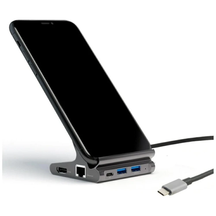 4smarts Podstawka tablet/smartphone 7w1 DeX 2xUSB-C/ 2xUSB-A/ HDMI/SD/   microSD/ RJ45