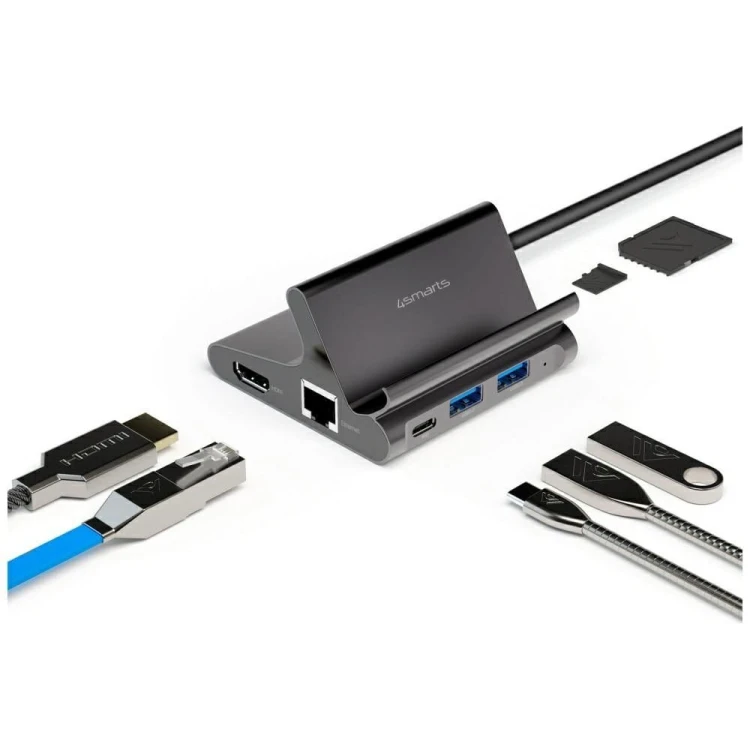 4smarts Podstawka tablet/smartphone 7w1 DeX 2xUSB-C/ 2xUSB-A/ HDMI/SD/   microSD/ RJ45