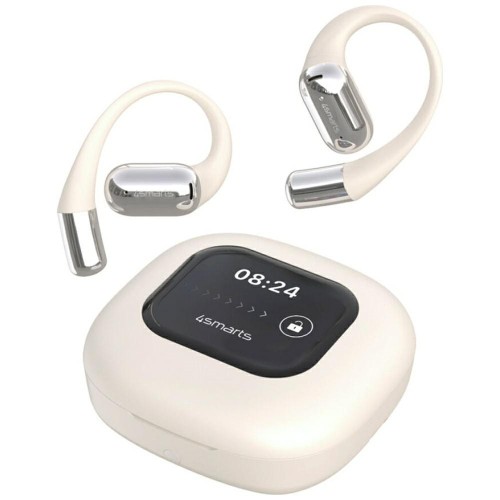 4smarts Słuchawki Bluetooth OWS tłumacz AI SkyBuds z ekranem Beżowe