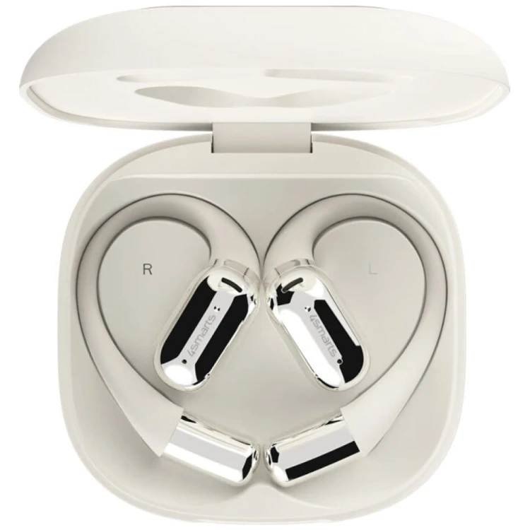 4smarts Słuchawki Bluetooth OWS tłumacz AI SkyBuds z ekranem Beżowe