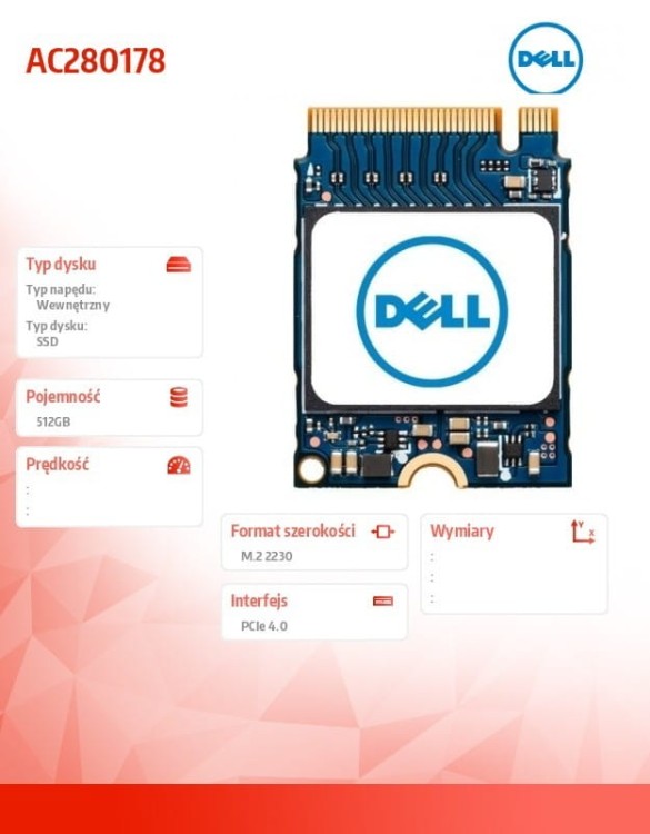 Dell Dysk SSD 512 GB M.2 PCIe 4x4 Class 35 2230