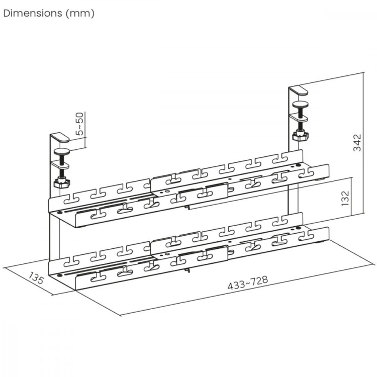Maclean Organizer podbiurkowy na kable MC-102 B