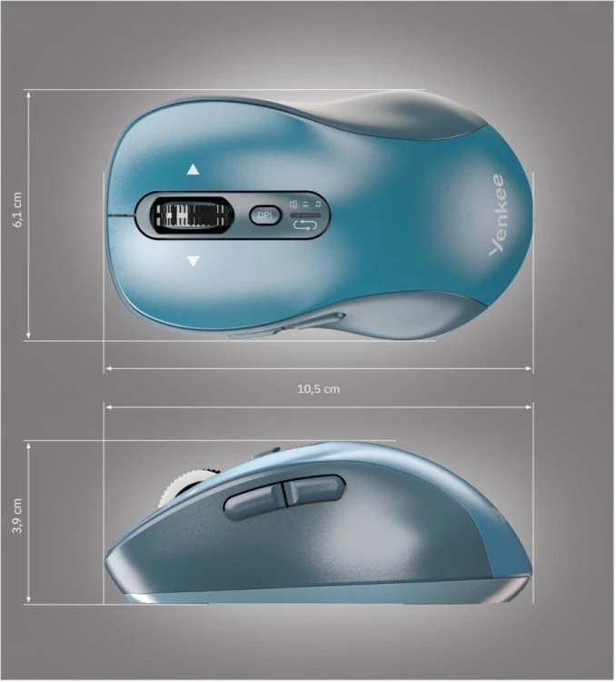 YENKEE Mysz bezprzewodowa Dual Bluetooth+USB2,4Ghz YMS 2010BE GYRO