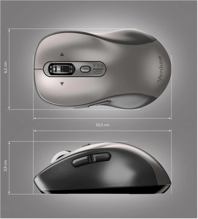 YENKEE Mysz bezprzewodowa Dual Bluetooth + USB 2,4GHz YMS 2010SR GYRO
