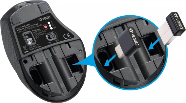 YENKEE Mysz bezprzewodowa Dual Bluetooth + USB A/C YMS 2090 NEO PRO