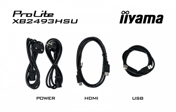 IIYAMA Monitor 23.8 cala XB2493HSU-B1 IPS.HDMI.DP.2x2W.USBx2, 350cd,1500:1,    HAS 150/PIVOT