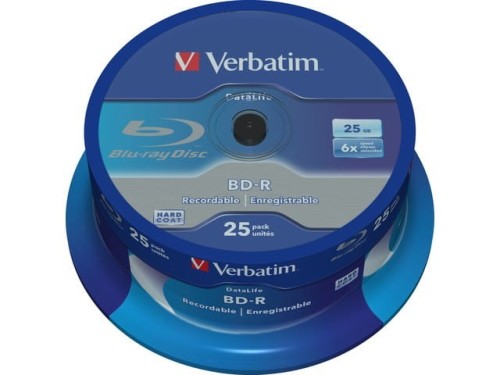 Verbatim Płyty BD-R 6x 25GB 25P CB DataLife 43837