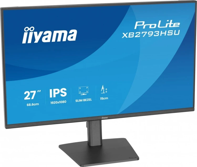 IIYAMA Monitor 27 cali XB2793HSU-B1 IPS, HDMI, DP, 2x2W, 2xUSB, 350cd, 1500:1, HAS 150/PIVOT