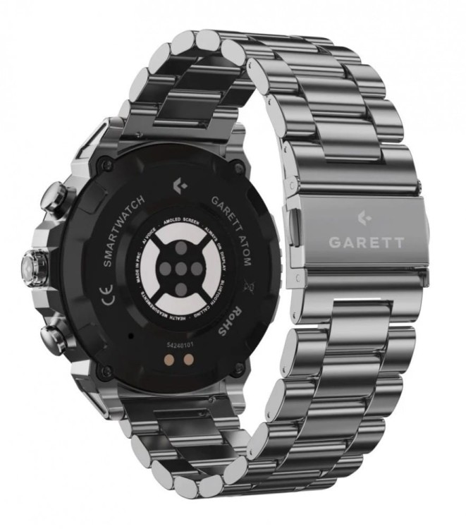 Garett Electronics Smartwatch Atom srebrny stalowy