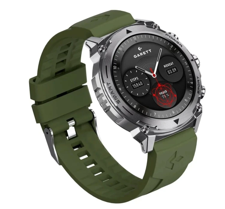 Garett Electronics Smartwatch Atom srebrny stalowy