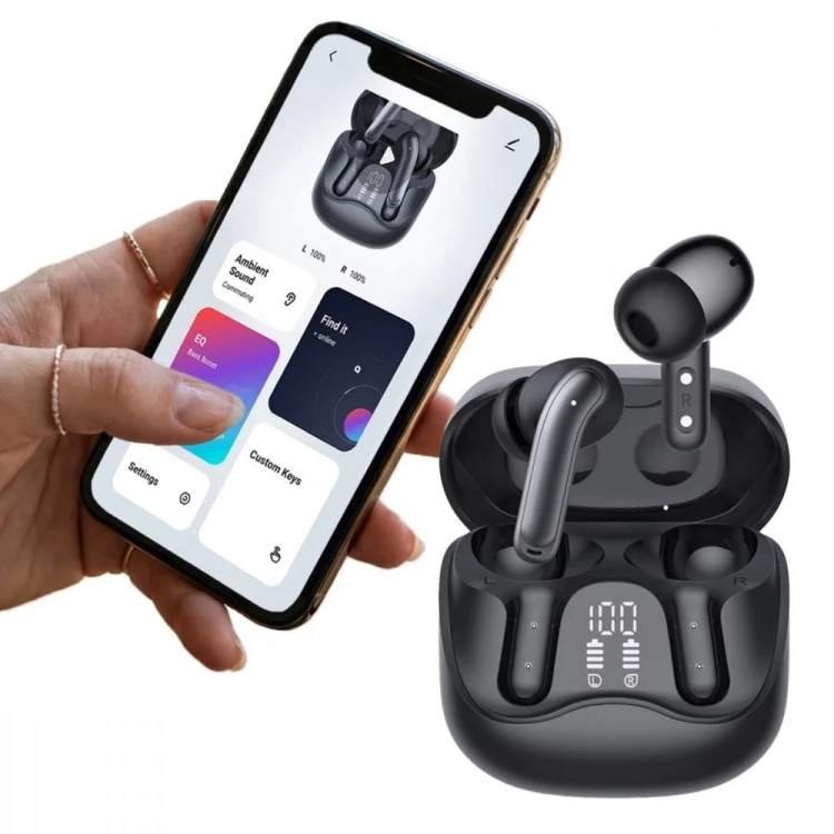 Audiocore Słuchawki bezprzewodowe AC591 PRO ANC , ENC, 6 mikrofonów, etui ładujące