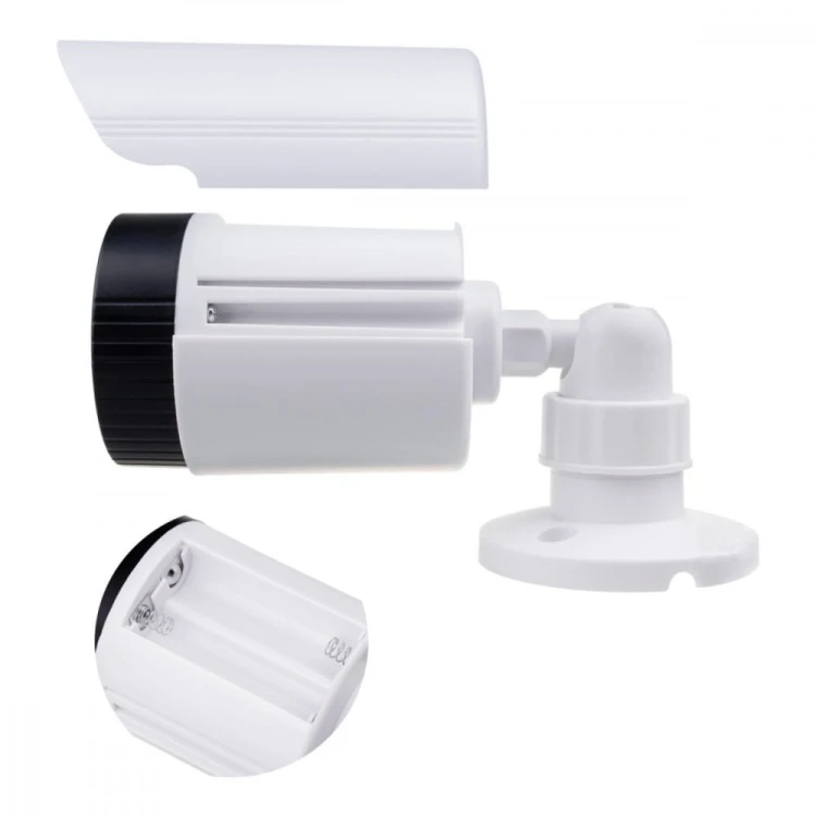 CEE Atrapa kamery tubowej, diody IR LED, IR1800 W biała, 2xAA, ABS
