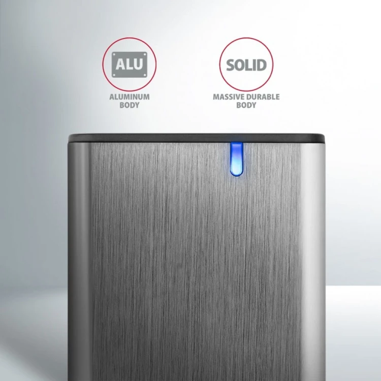 AXAGON EEM2-SG2 Obudowa zewnętrzna aluminiowa bezśrubowa USB-C 3.2 Gen 2 M.2 NVMe &amp; SATA SSD + USB-A - USB-C redukcja