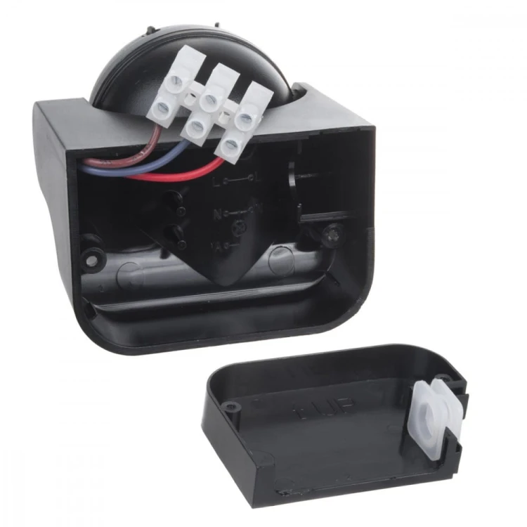 Maclean Czujnik ruchu PIR MCE358 B/B IP44, zasieg 12m, max obciążenie 300/1200W, czarny z czarną przesłoną