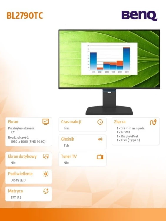 Benq Monitor 27 cali BL2790TC LED 5ms/IPS/HDMI/144Hz