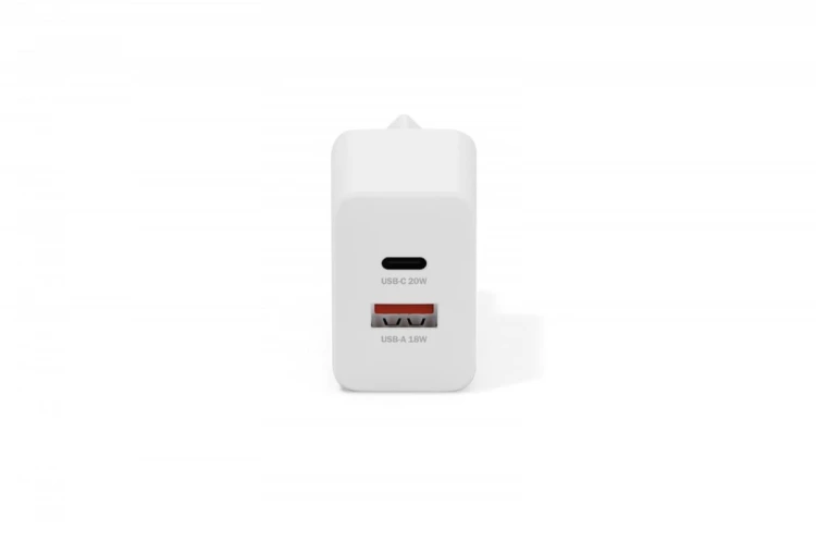 Digitus Ładowarka sieciowa 20W | 1x USB-C, 1x USB-A | PD 3.0, QC 3.0 | Biała