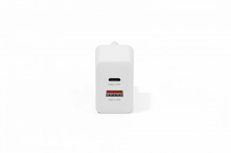 Digitus Ładowarka sieciowa GaN II 30W | 1x USB-C, 1x USB-A | PD 3.0, QC 3.0 | Biała