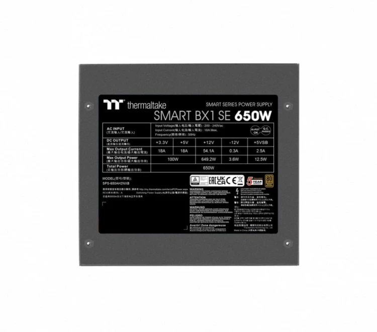 Thermaltake Zasilacz - Smart BX1 SE 650W 80+ Bronze EU Bulk