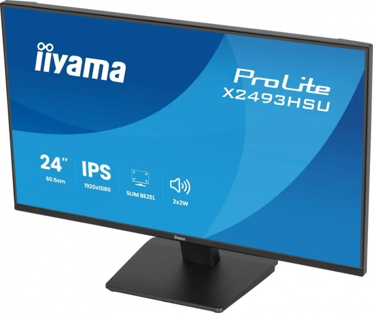 IIYAMA Monitor 24 cale X2493HSU-B1 IPS,FHD,HDMI,DP,120Hz, 1500:1, 2xUSB,    350cd, cienka ramka z 4 stron