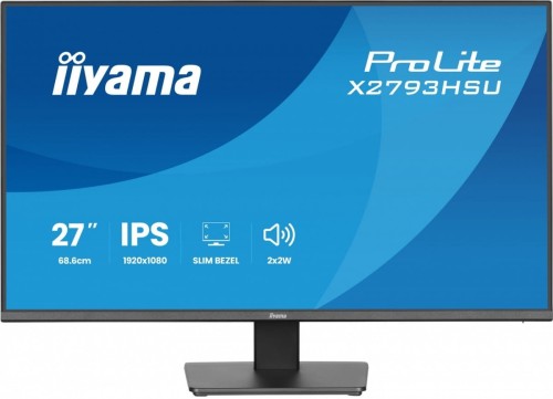 IIYAMA Monitor 27 cali X2793HSU-B1 IPS.HDMI.DP.120Hz,2xUSB, 1500:1,350cd,   cienka ramka z 4 stron