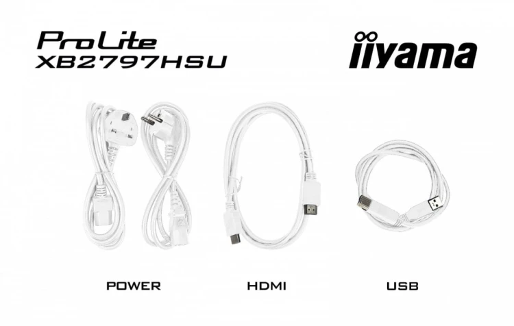IIYAMA Monitor 27 cali XB2797HSU-W1 IPS, FHD, HDMI, DP, 120Hz, 2xUSBv3.2, 2xUSB-C, 350 CD, x2W, HAS 150/PIVOT, Biały