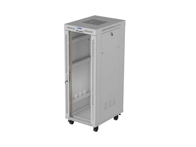 Lanberg Szafa instalacyjna rack stojąca 19" 32U 600x800 szara drzwi     przeszkolne  LCD ( Flat pack)