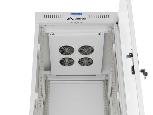 Lanberg Szafa instalacyjna rack stojąca 19" 32U 600x800 szara drzwi     przeszkolne  LCD ( Flat pack)